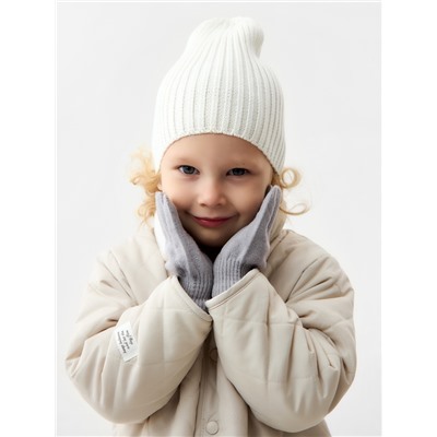 Перчатки детские MINAKU, однослойные, серые, 14 см