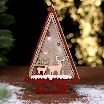 Декор с подсветкой «С новым годом», 14×4×22.5 см