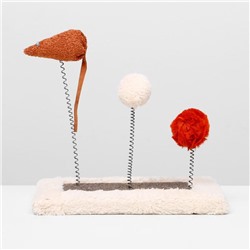 Игрушка для кошек с 3 дразнилками и когтеточкой, 27×15.5×25 см, микс цветов