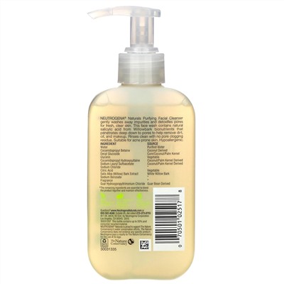 Neutrogena, Neutrogena, Naturals, очищающее средство для лица, 177 мл (6 жидких унций)