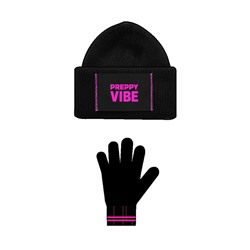 Комплект трикотажный для девочек: шапка, перчатки