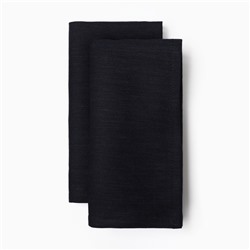 Набор салфеток «Этель» Black, 40×40 см - 2 шт., 100% лён, чёрный