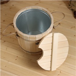 Запарник - ведро для бани и сауны, 12 л, липа, оцинкованная вставка, с крышкой, «Добропаровъ»