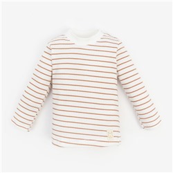 Лонгслив Крошка Я BASIC LINE, рост 62-68 см, полоска бежевая