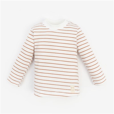 Лонгслив Крошка Я BASIC LINE, рост 62-68 см, полоска бежевая