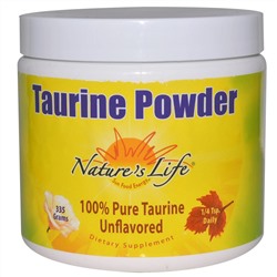 Nature's Life, Порошок таурина, без вкуса, 335 г