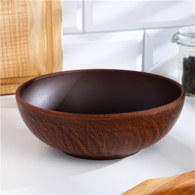 Салатник «Гладь», 800 мл, 17.5×5.5 см, красная глина