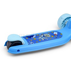 Самокат 3-х. кол., колеса световые PU, голубой, в коробке