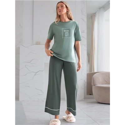 Футболка с принтом свободная эластичная из премиального хлопка