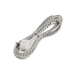 Шнур сетевой в тканевой оплетке с заземлением, 1.8 м, 2200 Вт, 3×0.75 мм²