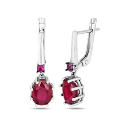 Серьги, рубин корунд , нанорубин, SL-RIC105