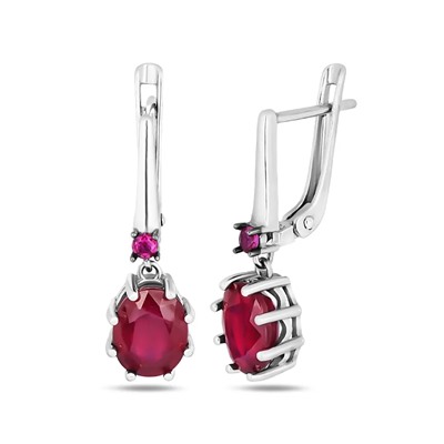 Серьги, рубин корунд , нанорубин, SL-RIC105