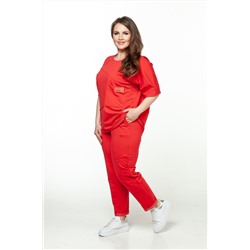 Брюки футер 2-х нитка  102/08/Красный