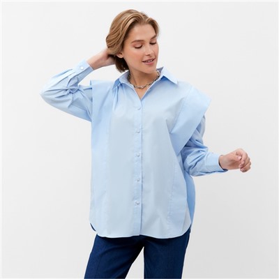Рубашка женская MINAKU: Casual Collection, размер 44, голубая