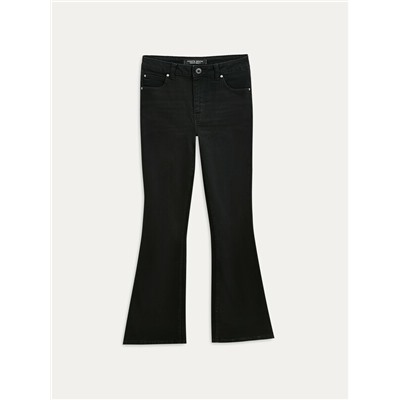 Актуальная коллекция CONTE CON-809 Черные джинсы-клёш с высокой линией талии