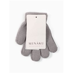 Перчатки детские MINAKU, однослойные, 14 см, серые