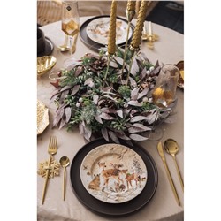 Набор тарелок новогодних «Лесное чудо», 2 шт., d=25.5 см, керамика, подарочная упаковка, бежевый