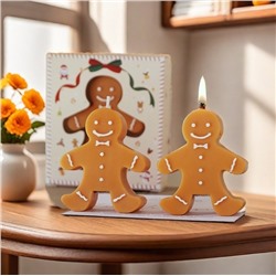 Свеча ароматическая Пряничный Человечек с ароматом печенья в коробке