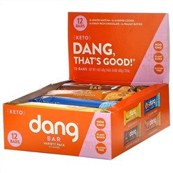 Dang, Keto Bar Variety Pack,  12 Bars, 1.4 oz (40 g) Each