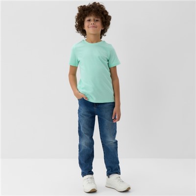 Футболка детская MINAKU: Basic Line, рост 128 см, бирюзовая