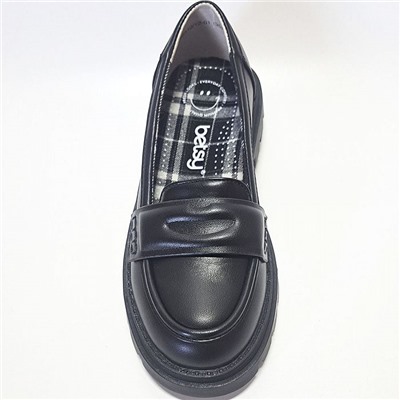 948410/12-01 черн Туфли закрытые для девочек (30-35)/8
