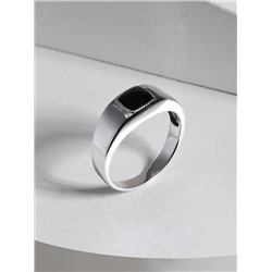 Печатка из серебра с нат.ониксом родированная 925 пробы 3102023р