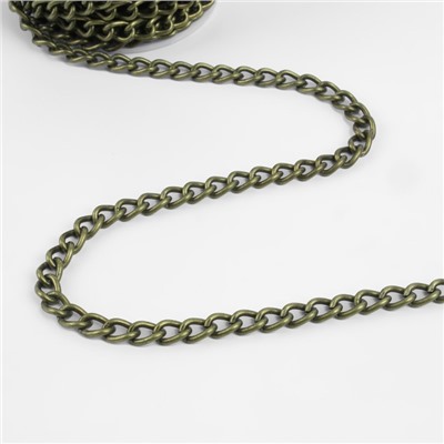 Цепочка для сумки, 7×11 мм, 10±0.5 м, цвет бронзовый
