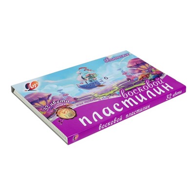 Пластилин мягкий (восковой) «Луч. Фантазия», 32 цвета, 475 г, со стеком, МИКС