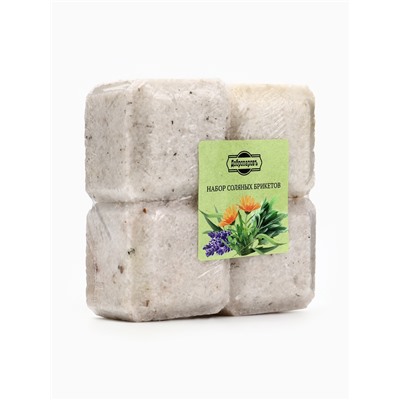Соляной брикет набор 4 шт. "Календула, эвкалипт, лаванда, мята« по 200 г »Добропаровъ"