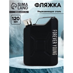 Фляжка для алкоголя forever young, нержавеющая сталь, 120 мл