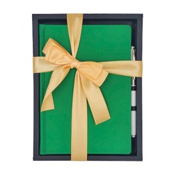 Подарочный набор Ежедневник недатированный А5+ 272 стр. "VELVET" (САЛАТОВЫЙ)+ ручка 3-115/08-2 Bruno Visconti