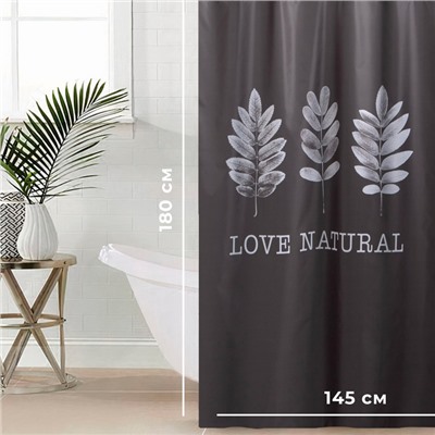 Штора для ванной «Этель» Natural print, 145×180 см, полиэстер