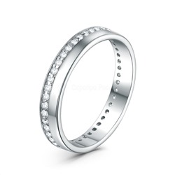 Кольцо из серебра с фианитами родированное 401012-1552