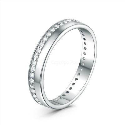 Кольцо из серебра с фианитами родированное 401012-1552