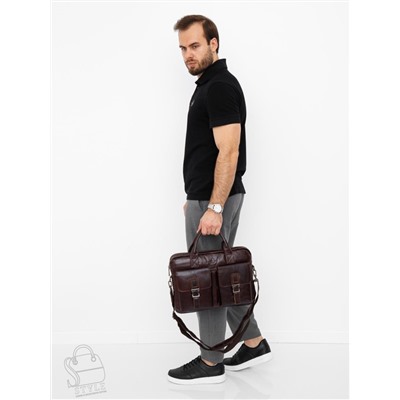 Портфель мужской кожаный 0993Z coffee Zinimsk в Новосибирске