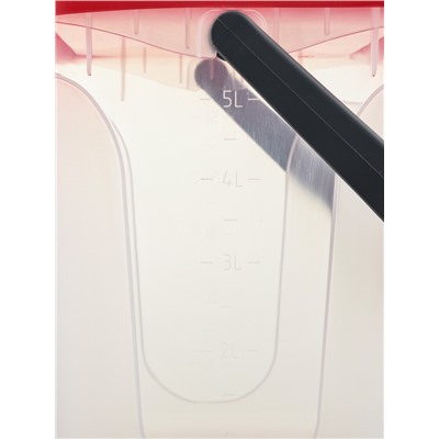 Контейнер для шашлыка c ручкой BEROSSI Leto, 6 л, пластик, прозрачный, крышка красная