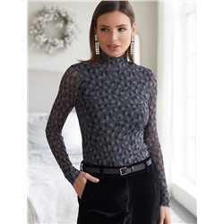 Водолазка с прозрачными рукавами