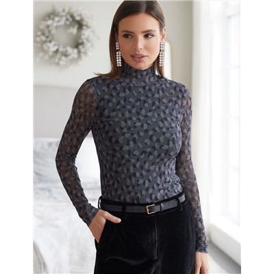 Водолазка с прозрачными рукавами