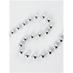 Бусы на нитях, 12 мм, 2 м, цвет серебряный