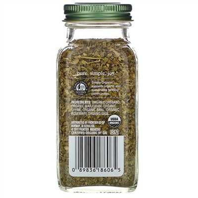 Simply Organic, Итальянская приправа, 27 г (0,95 унции)