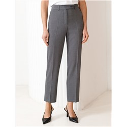 Укороченные брюки из фактурной черно-серой поливискозы с эластаном