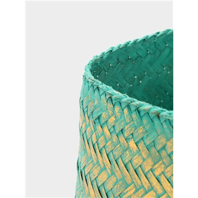 Корзинка плетёная «Голден», 16×16×23 см, голубая