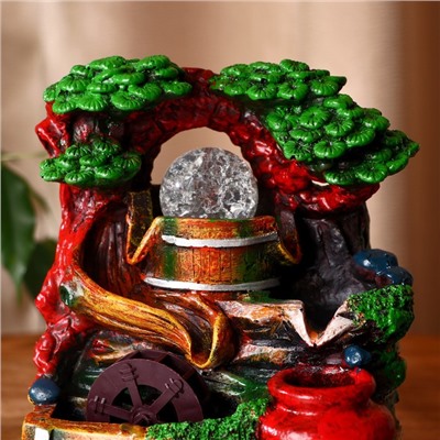 Фонтан «Кувшинчик в лесу», 11×13×18 см, с подсветкой