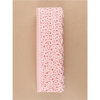 Кружево гипюровое, 78 мм, 11±1 м, нежно-розовое