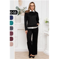 Костюм замшевый брючный 43043 (Черный)