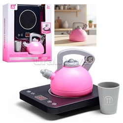 Бытовая техника "Чайник с плитой"в коробке (цвет розовый)