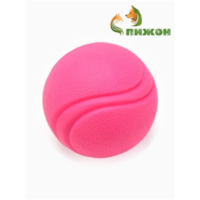 Мячик для собак, 6 см, цельнолитой, прыгучий, TPR, розовый