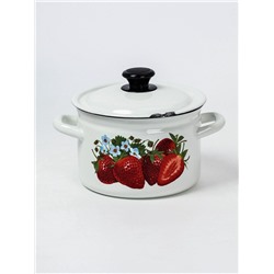 УЦЕНКА Кастрюля эмалированная, 3 л, цилиндрическая, белая