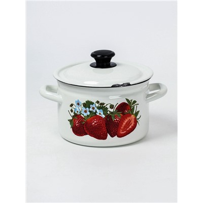 УЦЕНКА Кастрюля эмалированная, 3 л, цилиндрическая, белая