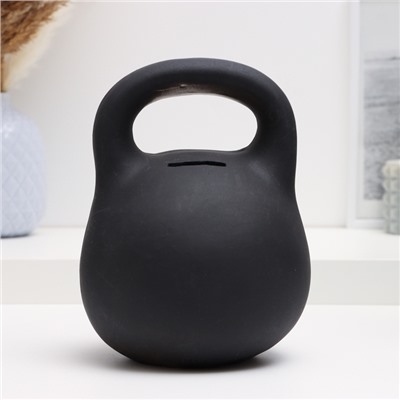 Копилка для денег «Гиря с гербом», гипс, чёрная, 14×14×19 см